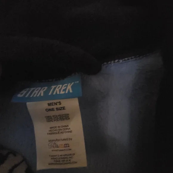 Blue Star Trek Bathrobe with Black Trim "SPOCK" - Picture 5 of 9
